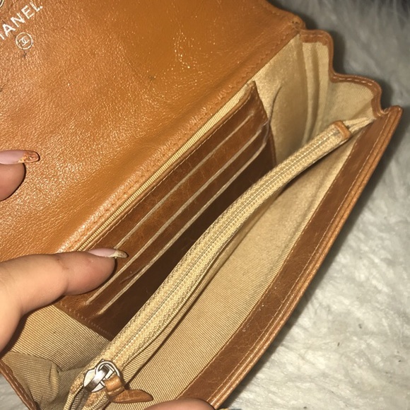 AUTHENTIC CHANEL BURNT ORANGE/ BROWN WALLET - Picture 4 of 7